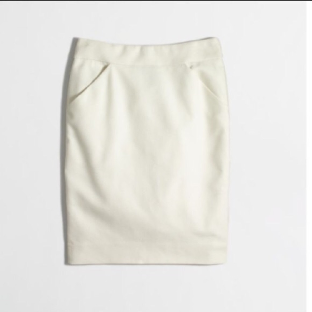 NWT J.Crew Double Serge Cotton Pencil Skirt